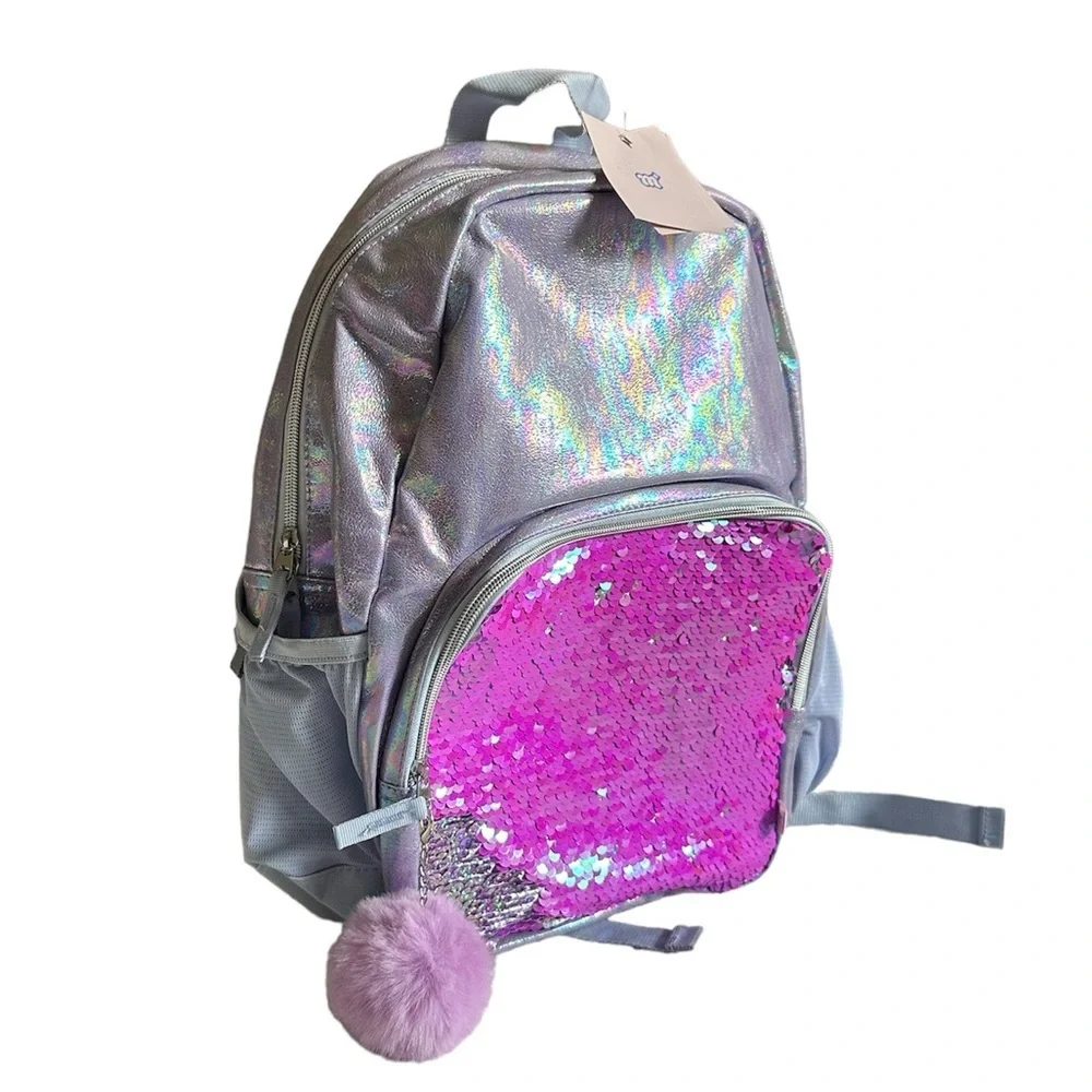 More Than Magic Girls Mother-of-Pearl Backpack Blue Pink NWT